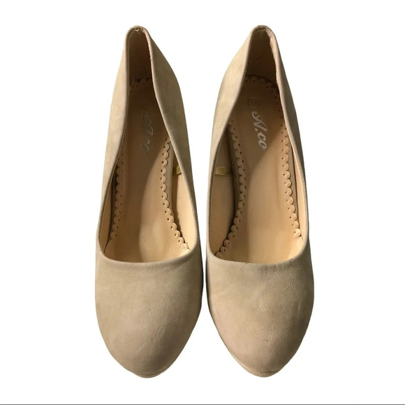 🛍️3/$40 A. Co Cream Suede Like Platform Heel Women’s Size 7 - Picture 6 of 6